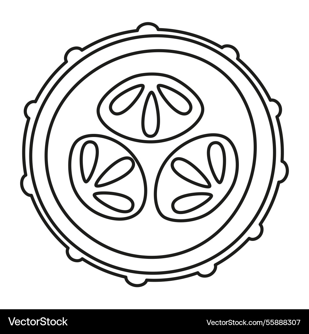 Slice of cucumber in contour Vector Image