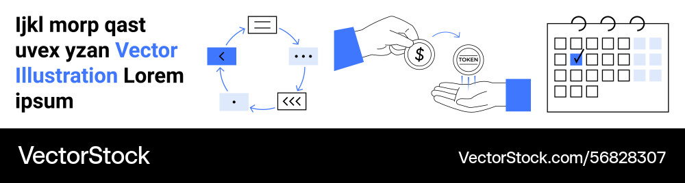 Workflow process from communication to payment Vector Image