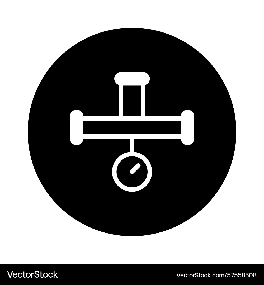 A pipeline system with gauge inside black Vector Image