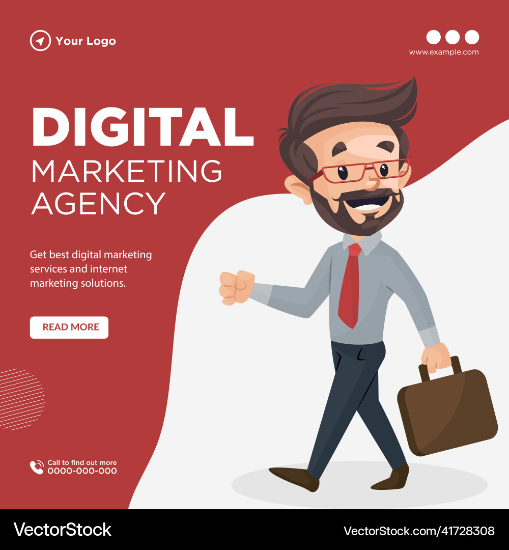 Banner Design der digitalen Marketing-Agentur Banner Design der digitalen Marketing-Agentur vektorbild