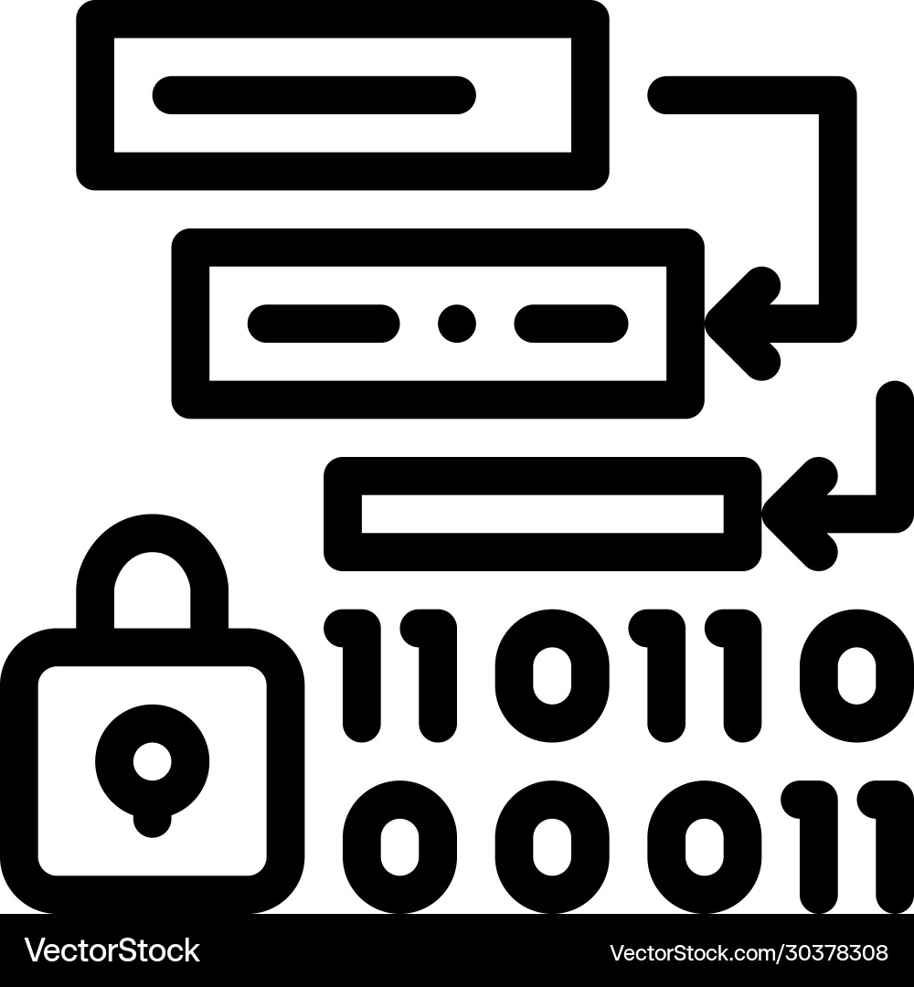 Binary protection algorithm icon outline Binary protection algorithm icon outline vector image