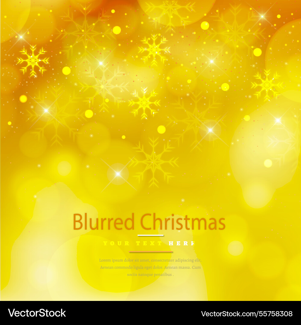 Blurred background with snowflakes and bokeh vector image
