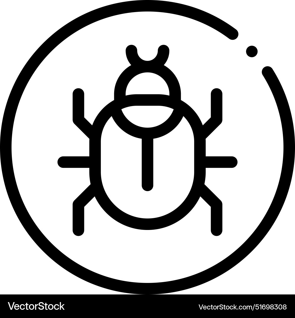 Bug icon thin linear style design isolated Bug icon thin linear style design isolated Vector Image