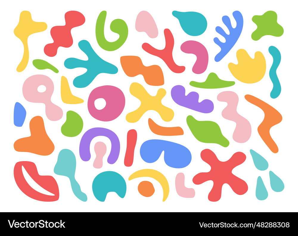Decorative shapes blobs and blots doodles vector image