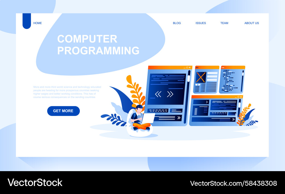 Moderne Computer Programmierung Landing Page Vektorbild