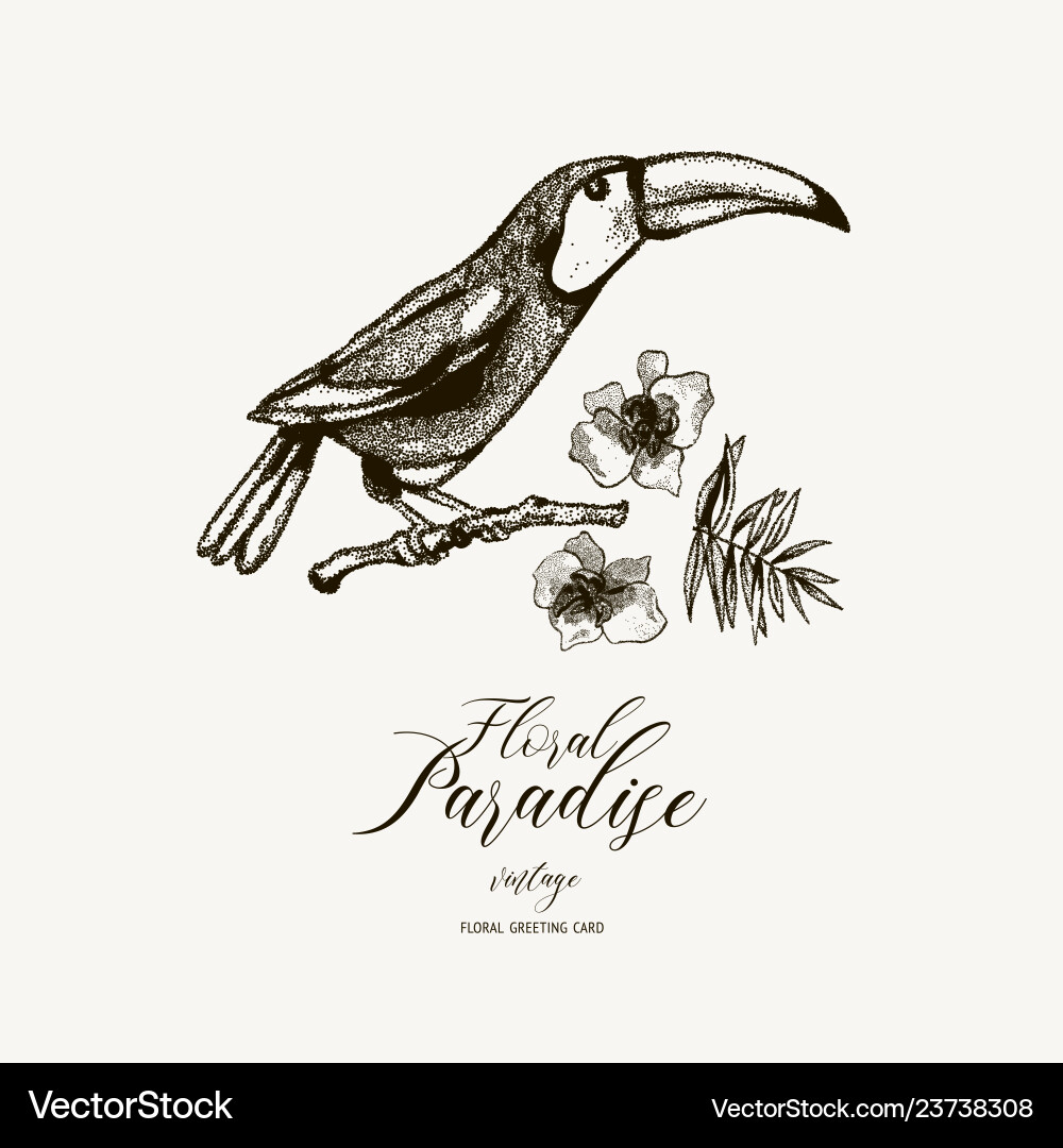 Natural exotic tropical with flowers Natural exotic tropical with flowers Vector Image
