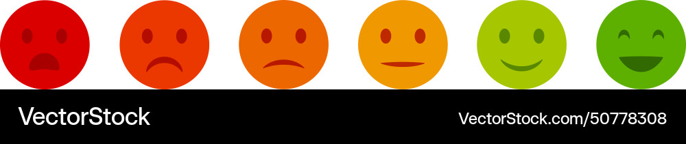 Rating indicator with colorful emoji satisfaction vector image