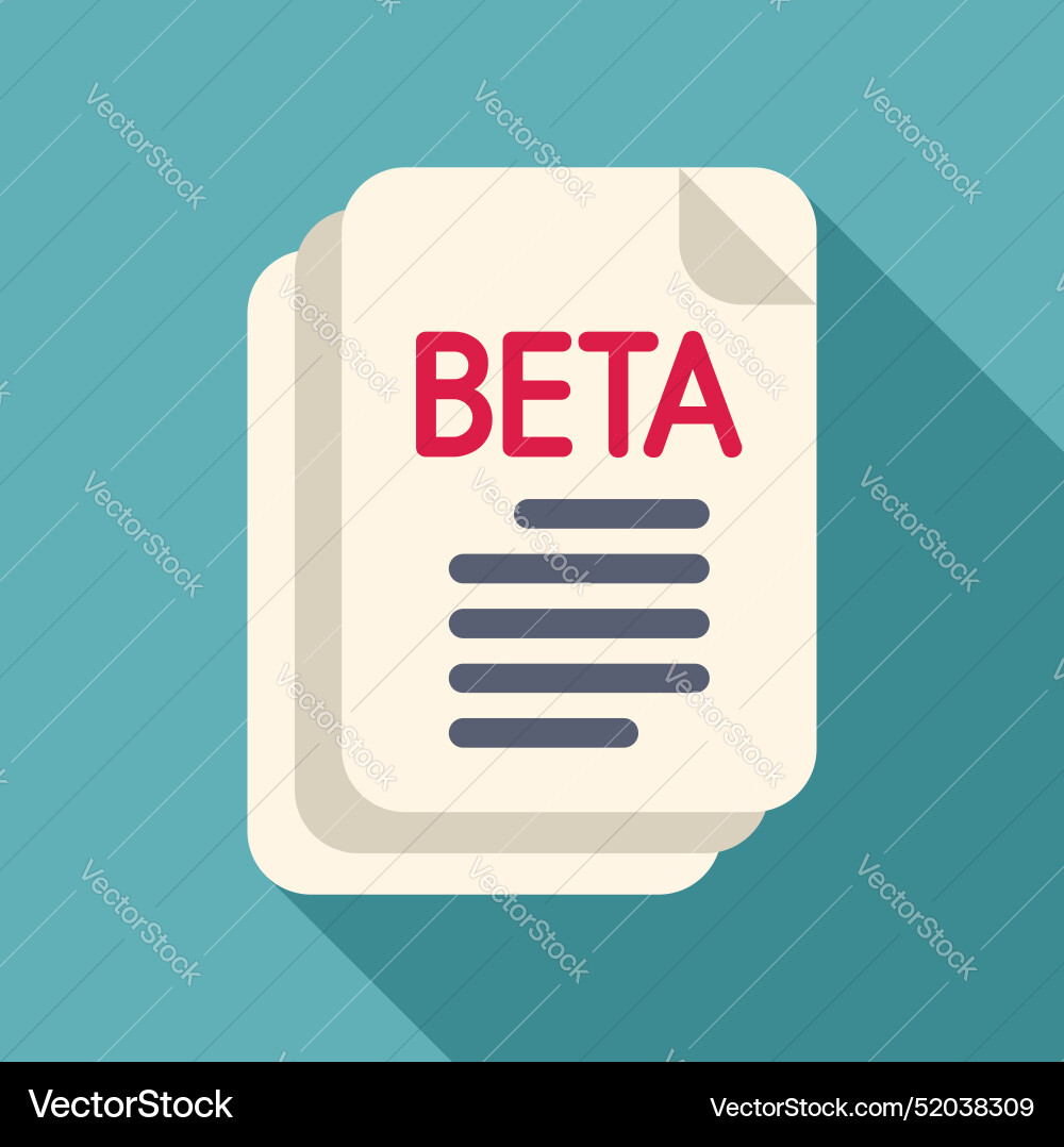 Beta version software development document icon Beta version software development document icon vector image