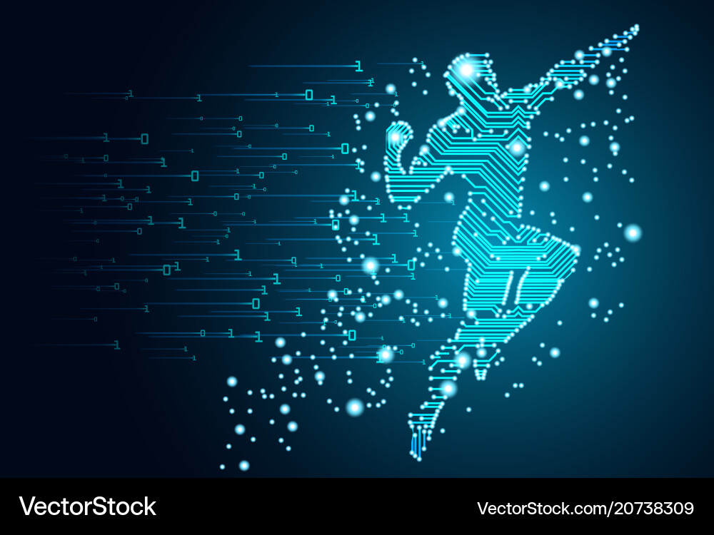 Big data and artificial intelligence concept Vector Image