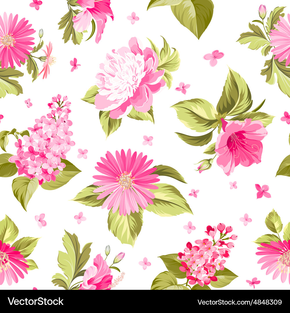 Blooming Spring Floral Pattern vector image