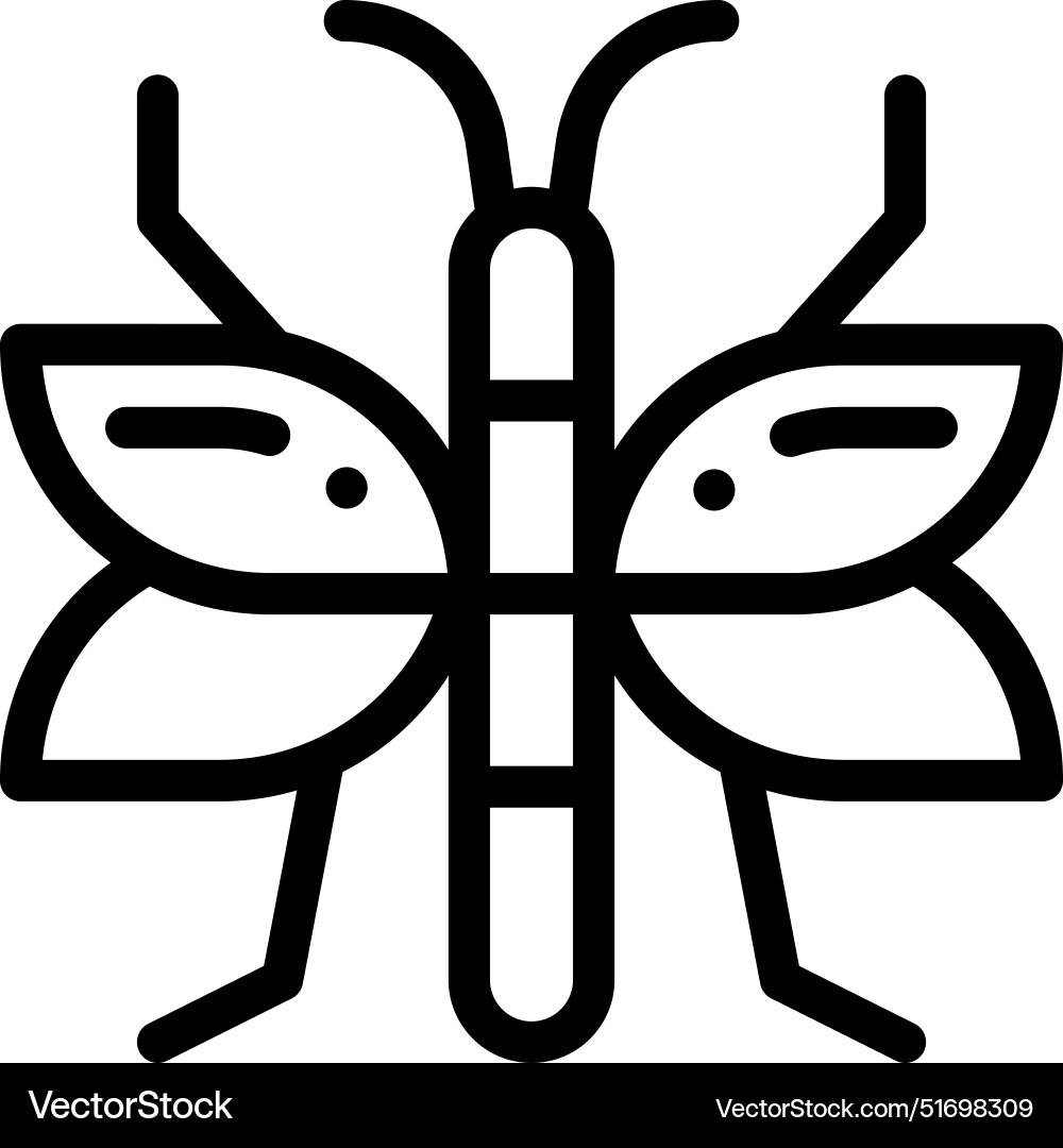 Bug icon thin linear style design isolated Bug icon thin linear style design isolated vector image