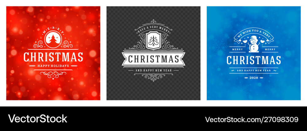 Christmas photo overlays vintage typographic Christmas photo overlays vintage typographic vector image