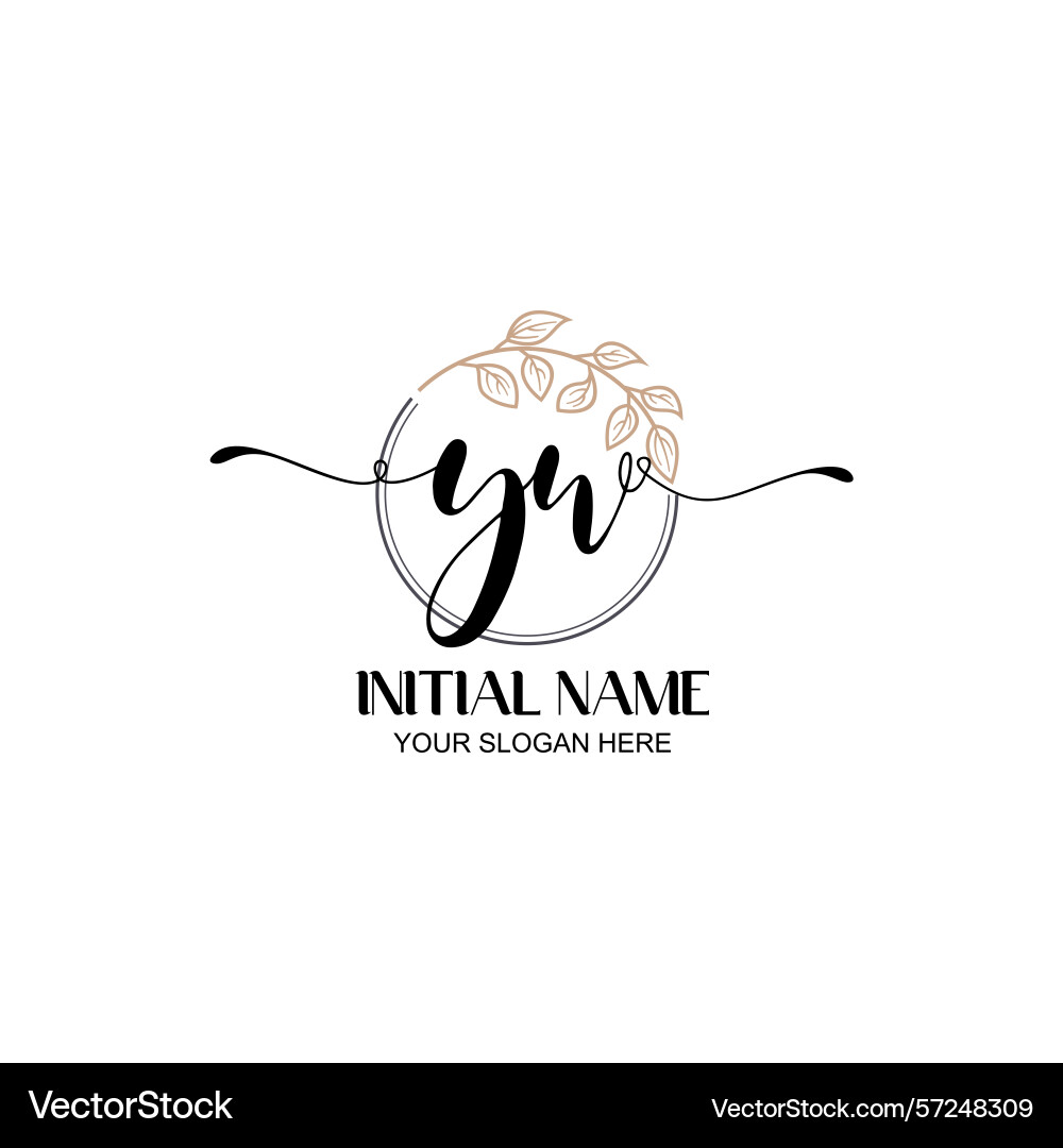 Elegant yw initial logo design with botanical Elegant yw initial logo design with botanical Vector Image