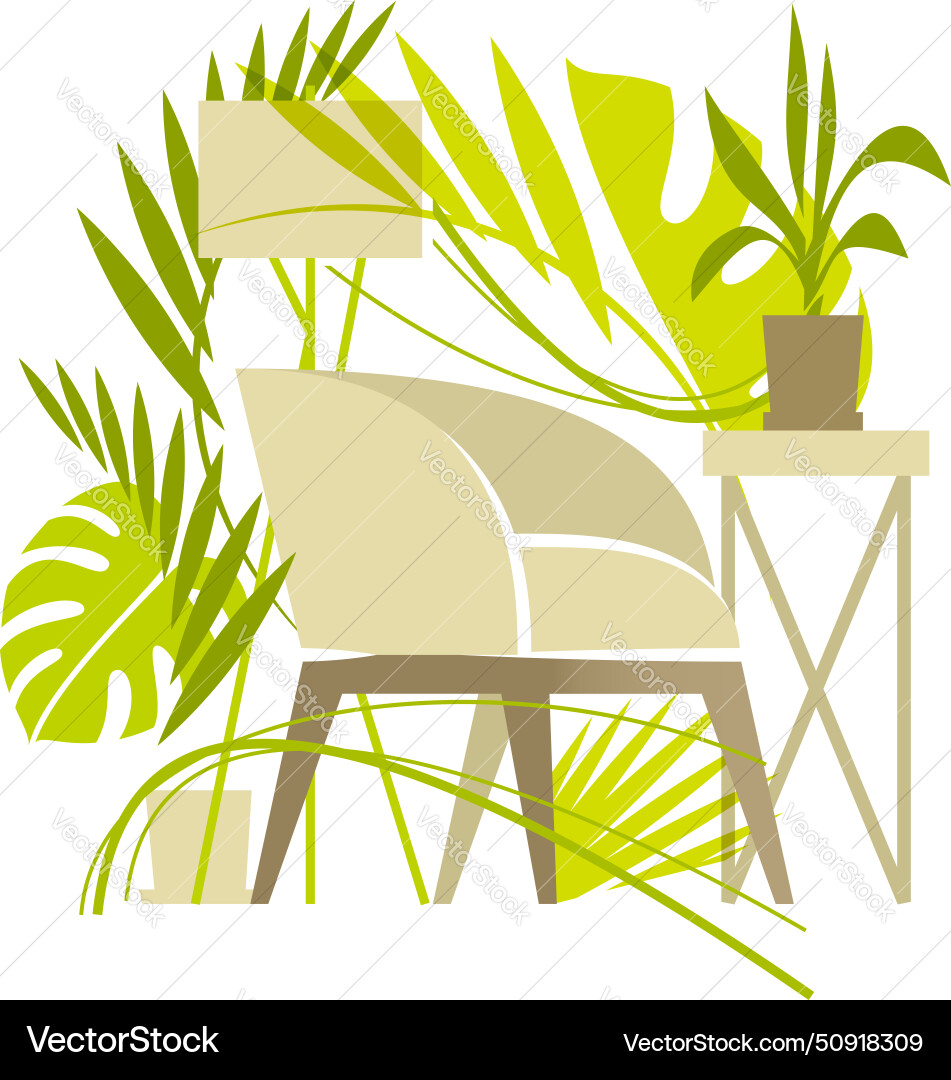 Indoor garden Royalty Free Vector Image - VectorStock