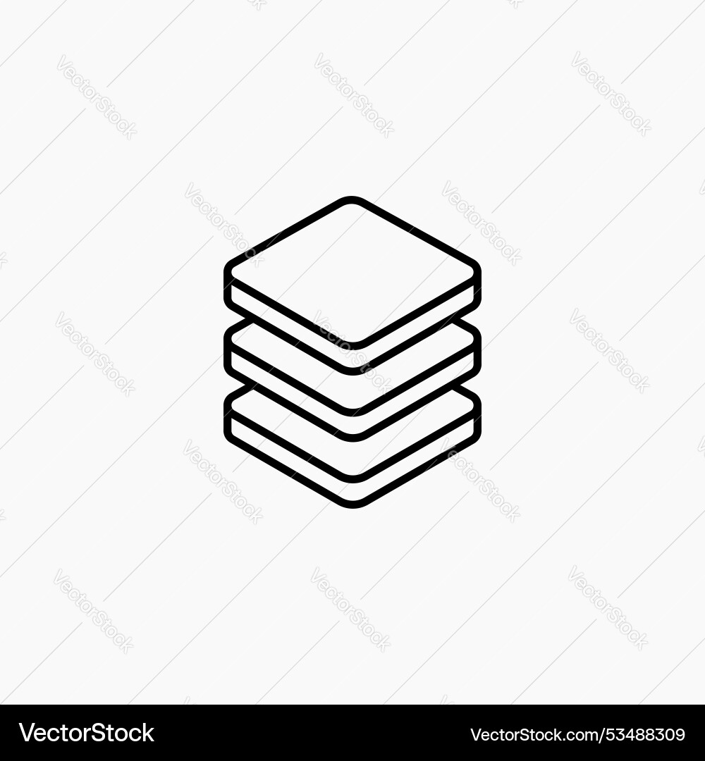 Layersline in thin line black color flat simple Layersline in thin line black color flat simple vector image