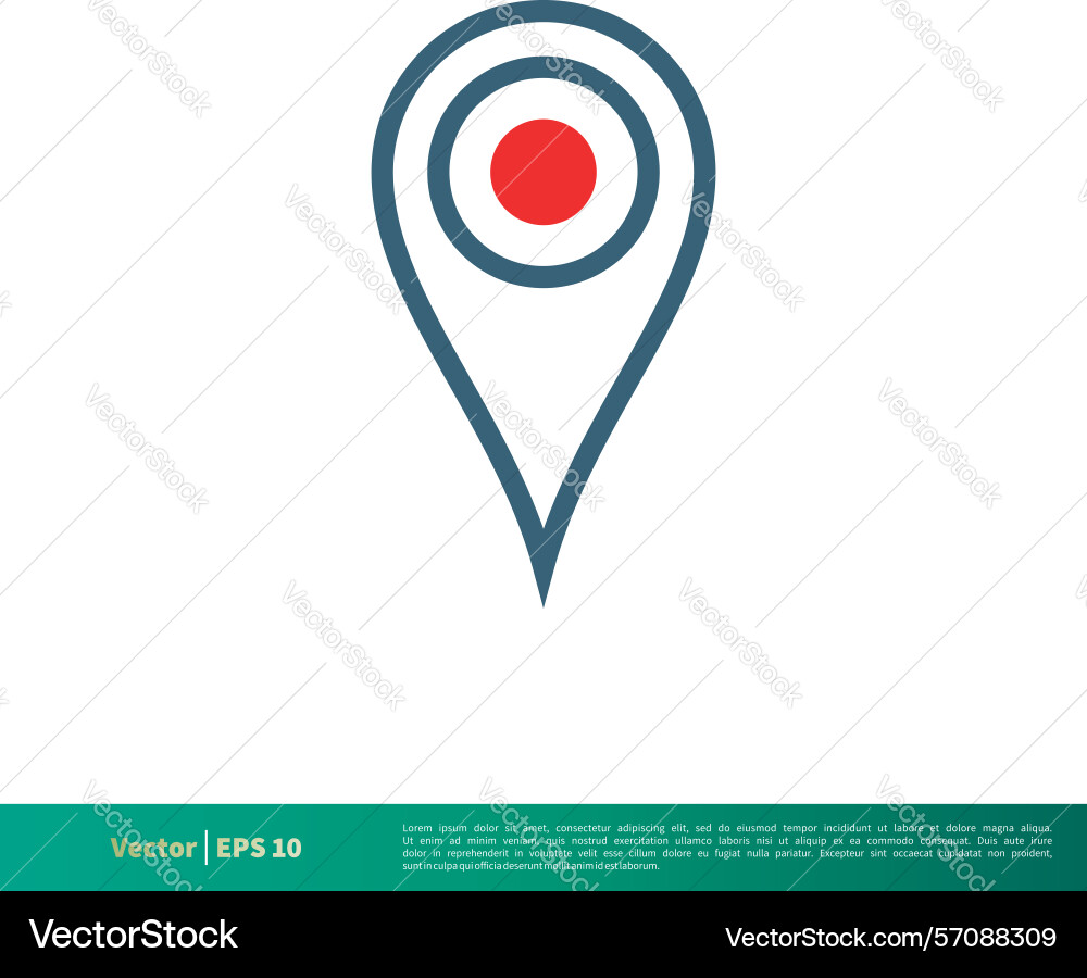 Pin map locator icon logo template pointer Pin map locator icon logo template pointer vector image