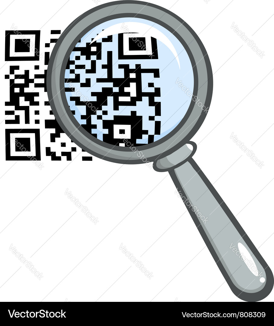 QR Code Magnifier Vector Image