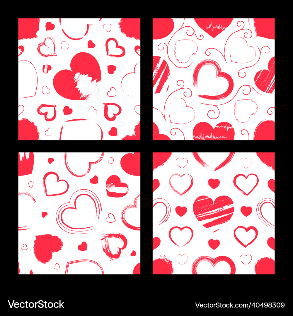 Seamless pattern with hearts Vector Image
