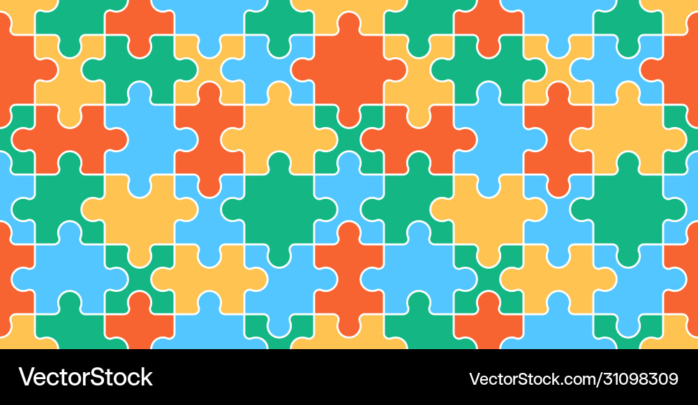 Seamless pattern with puzzle Vector Image