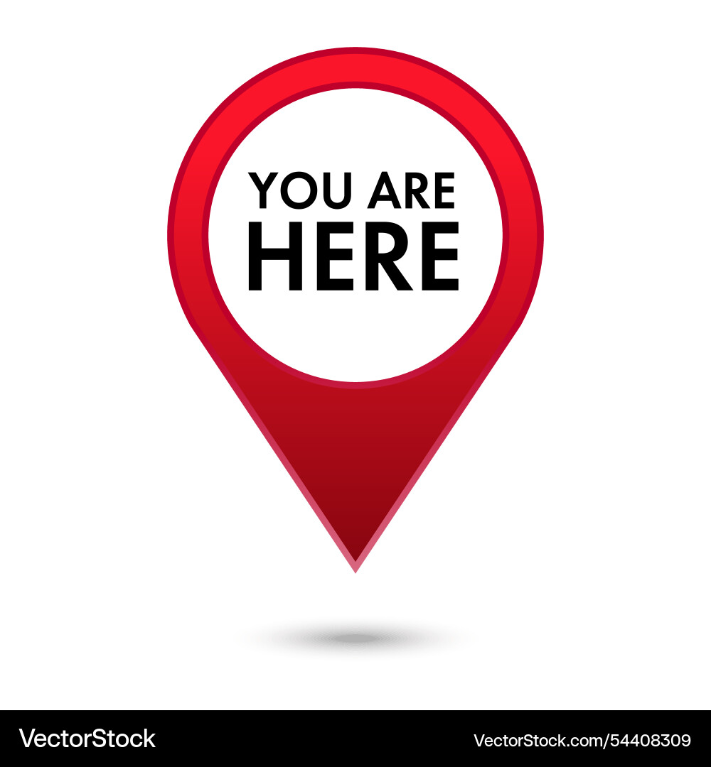 You are here map pointer icon red color You are here map pointer icon red color vector image