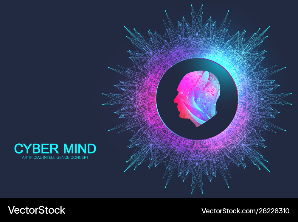 Artificial Intelligence Brain Network vector image