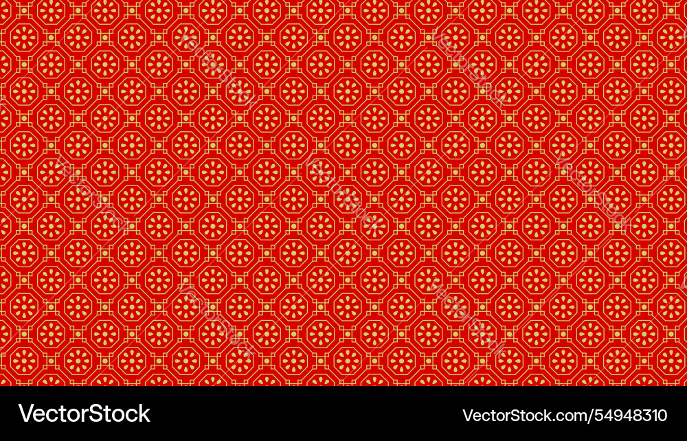 Chinese hexagon pattern texture against red Chinese hexagon pattern texture against red vector image