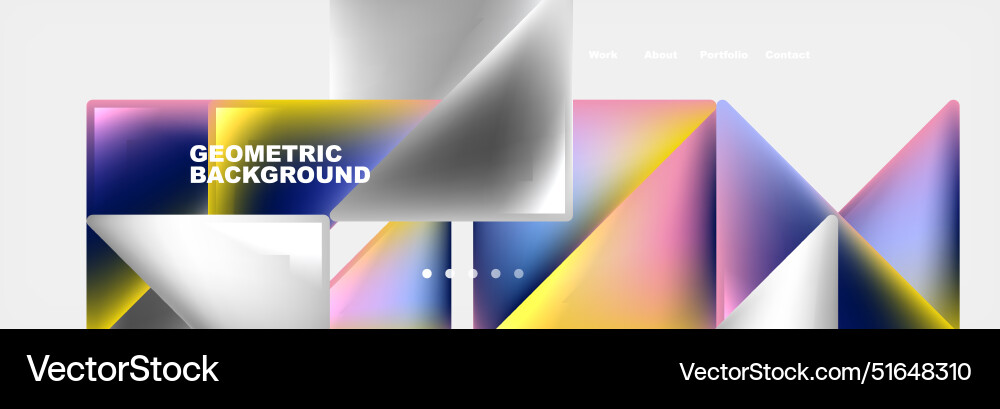 Colorful fluid gradient triangles and squares web Vector Image