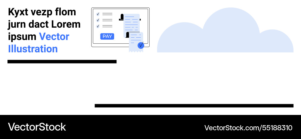 Digital invoice payment process with cloud backup Vector Image