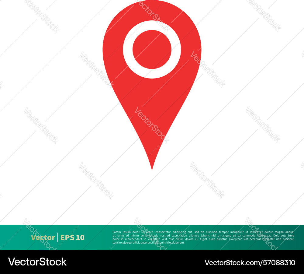 Pin map locator icon logo template pointer Vector Image