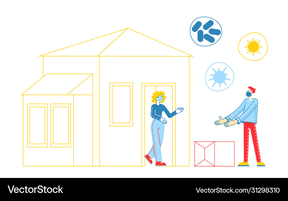 Safe food delivery during coronavirus pandemic Safe food delivery during coronavirus pandemic vector image