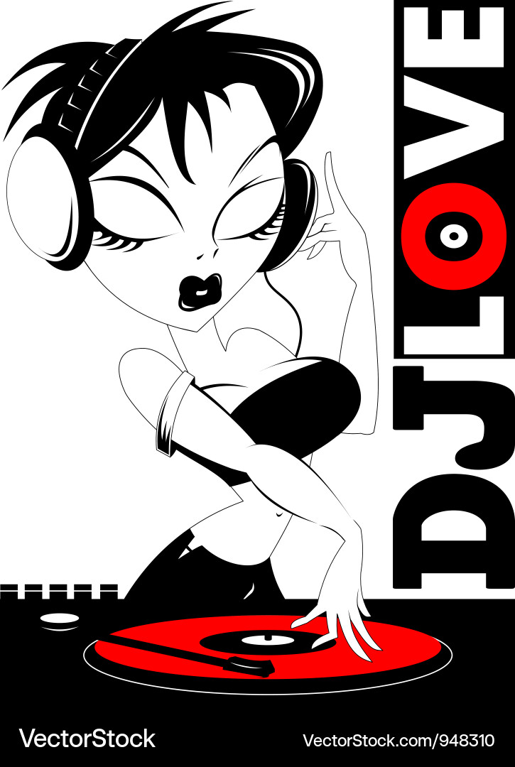 Sexy DJ Woman Vector Image