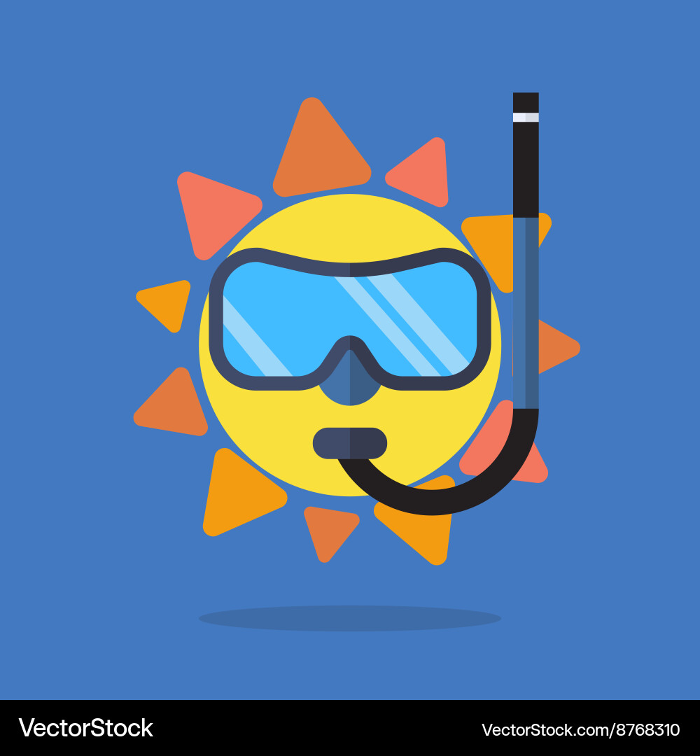 Sommersonne mit Tauchmaske und Snokel Lizenzfreier Vektor