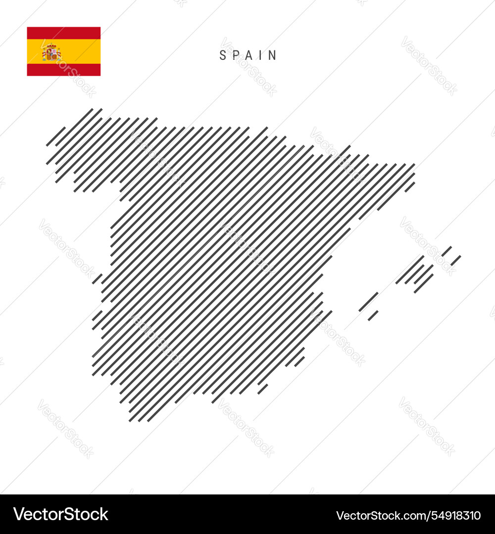 Spain map from pattern of black slanted parallel Spain map from pattern of black slanted parallel Vector Image
