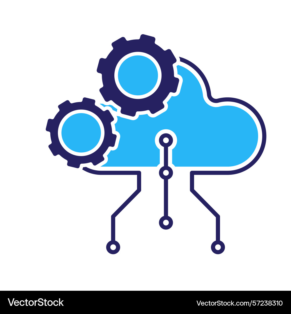 Technology icons automatic cloud computing Technology icons automatic cloud computing vector image
