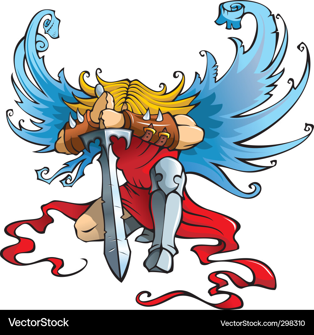 Warrior Angel with Sword Vector Image