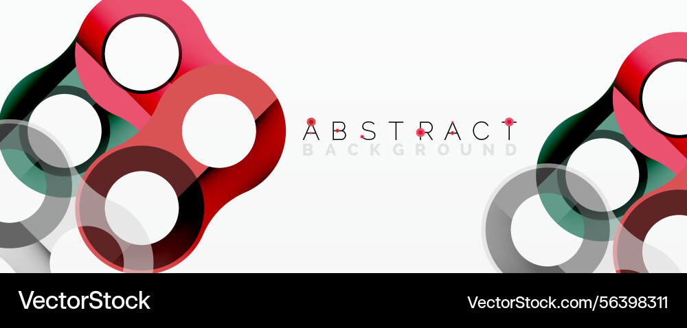 Abstract design features overlapping circles red Vector Image