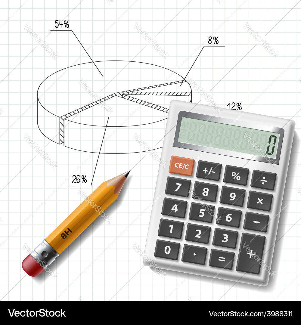 Calculator and Graph Sheet vector image