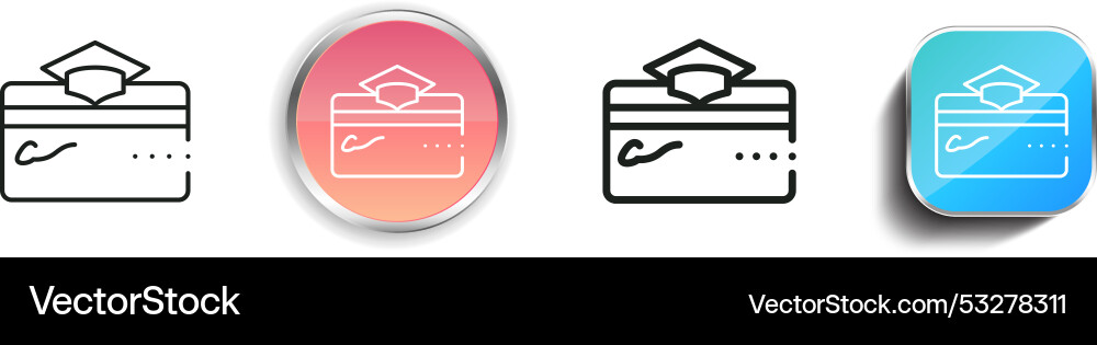Credit card icon thin linear regular and button Credit card icon thin linear regular and button Vector Image