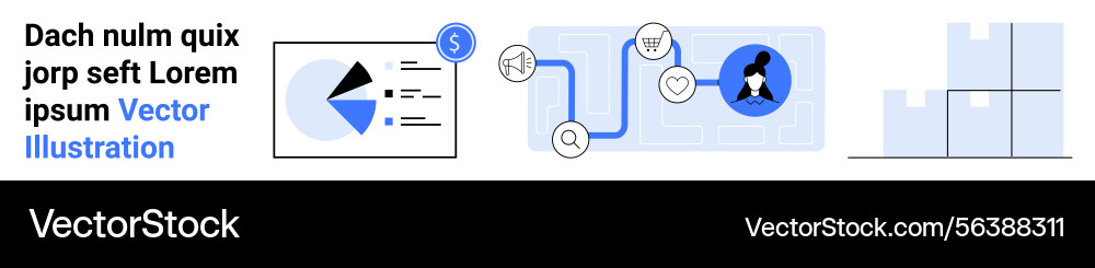 Data analytics and workflow process with financial vector image