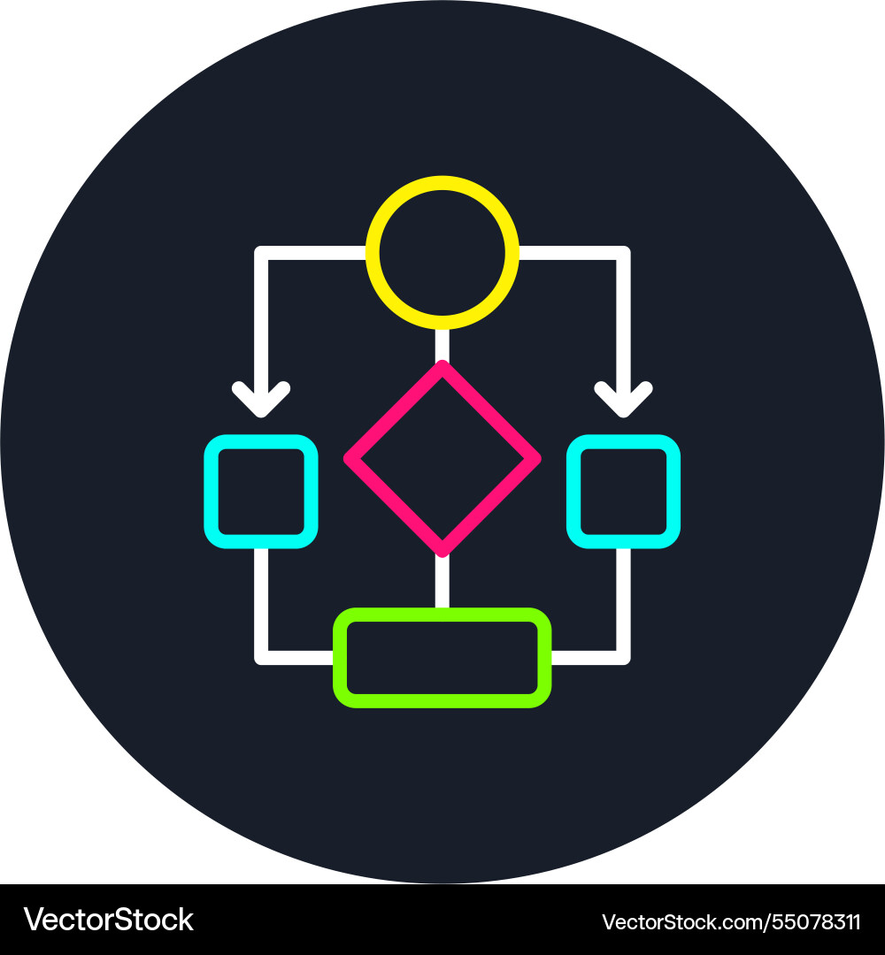 Data flow line multi color icon Vector Image