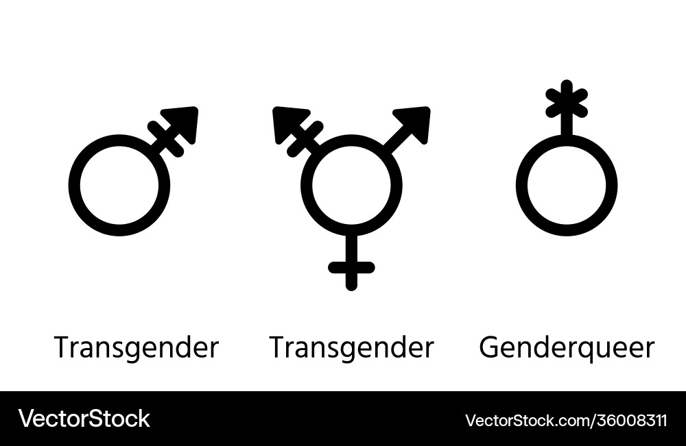 Gender symbols orientation signs set outline Gender symbols orientation signs set outline vector image