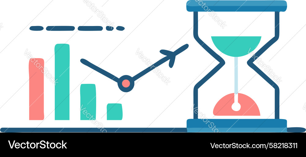 Hourglass Line Graph Performance Icon Vector Image