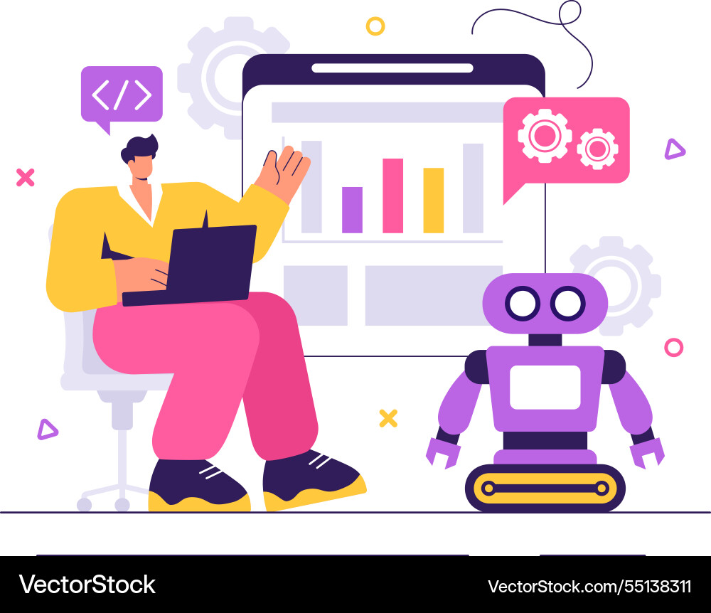 Roboterprogrammierung mit einem künstlichen Roboterprogrammierung mit einem künstlichen vektorbild