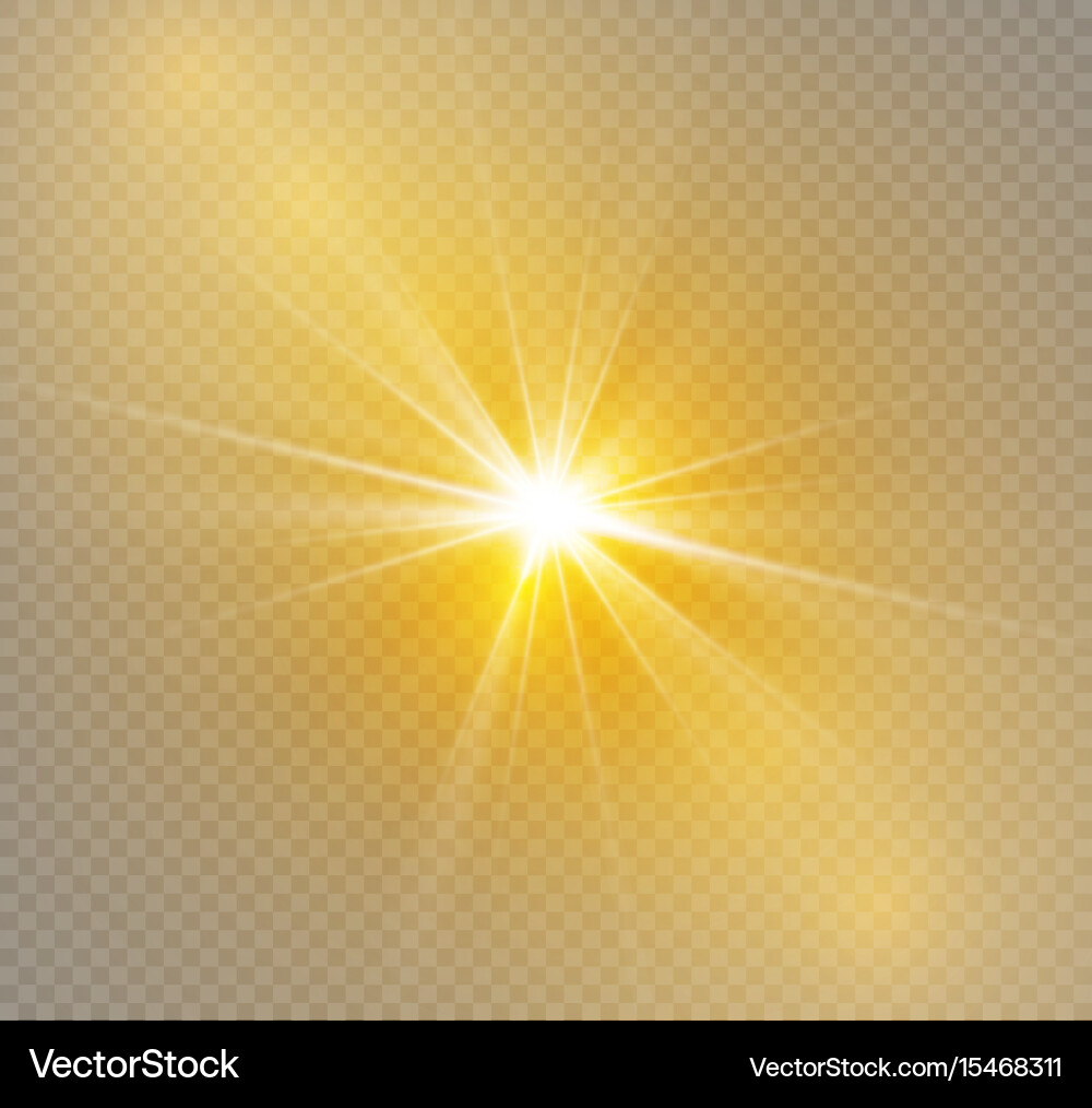 Star on a transparent backgroundlight effect Vector Image