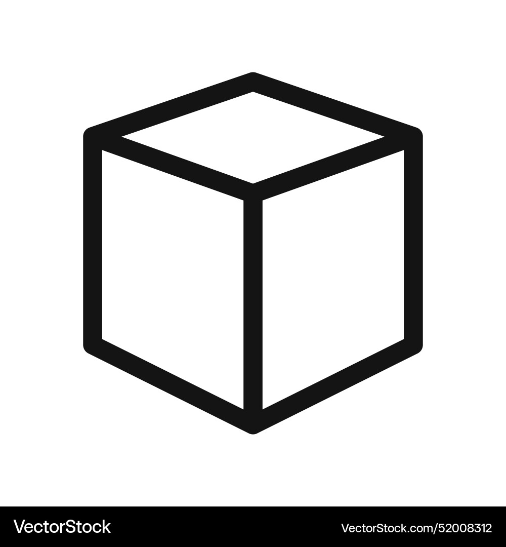 3d cube icon perfect for geometric design vector image