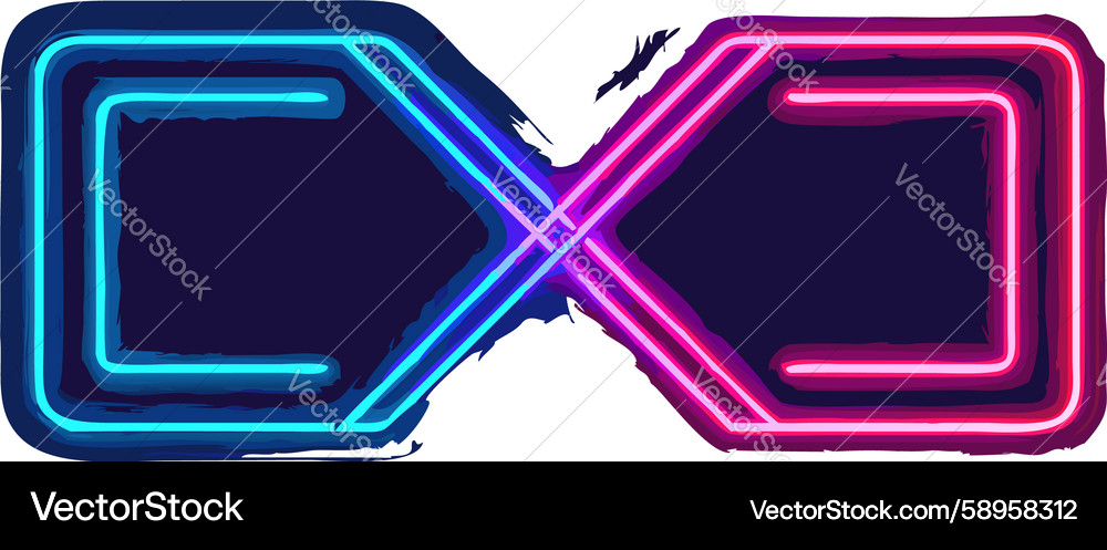 Abstract geometric x-shape outline with gradient Vector Image