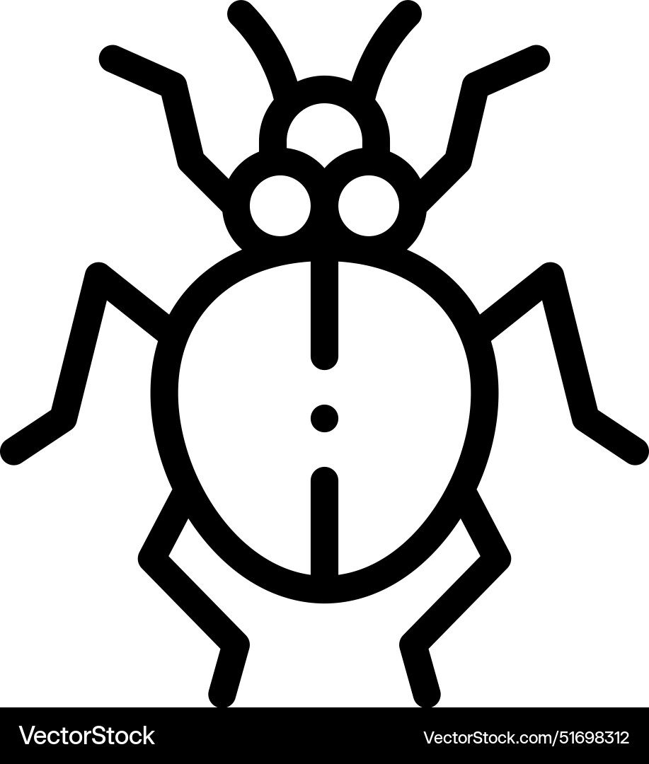Bug icon thin linear style design isolated Bug icon thin linear style design isolated Vector Image