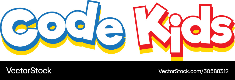 Code Kids Font - Alphabet & Learning vector image