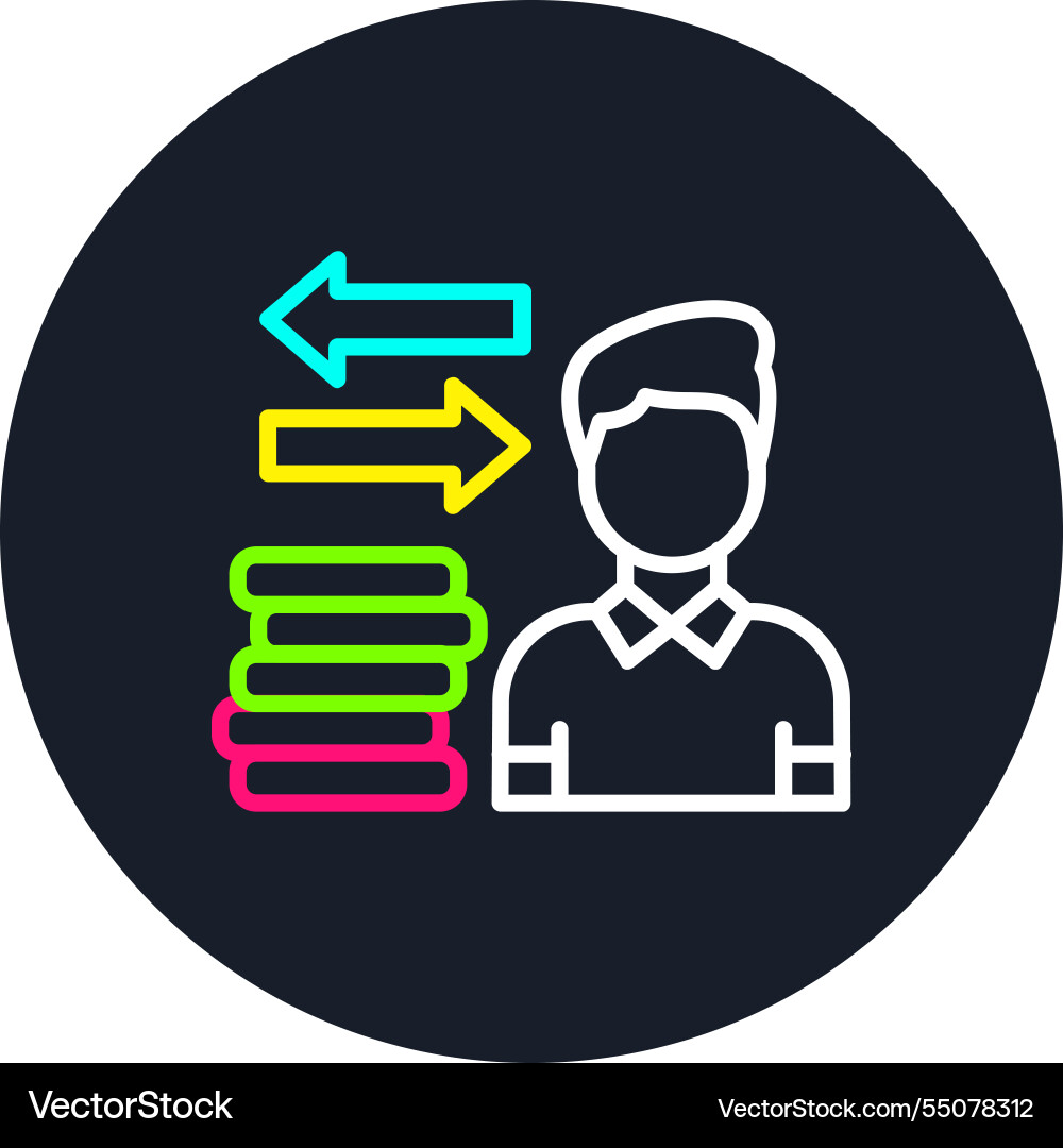 Debt line multi color icon Vector Image