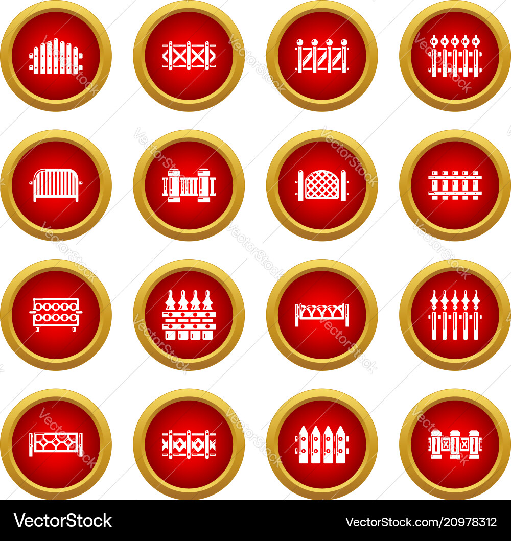 Different fencing icons set simple style Different fencing icons set simple style vector image